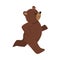 Smiling happy brown teddy bear running vector illustration