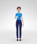 Smiling, Happy Jenny - 3D Cartoon Female Character Model - Shows Thumbs Up Cheerfully