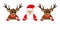 Smiling happy santa claus and cool reindeer with sunglasses christmas cartoon