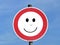 Smiling happy traffic sign