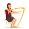 Smiling harpist flat vector illustration