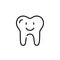 Smiling healthy tooth. Dental care and medicine. Pixel perfect, editable stroke line icon