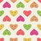 Smiling hearts seamless pattern