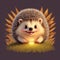 A smiling hedgehog with spiky quills can create a cheerful and cute t-shirt design.