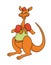 Smiling kangaroo in Boxing gloves, vector isolated illustration.