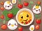 Smiling Kawaii cute carton of eggs