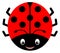 Smiling ladybird. Ladybug icon in flat style