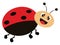 Smiling ladybug vector or color illustration