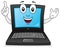 Smiling Laptop or Notebook Character