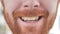 Smiling Lips of Casual Redhead Man