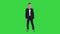 Smiling little boy in formal clothes standing on a Green Screen, Chroma Key.