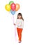 Smiling little girl with balloons