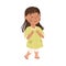 Smiling Little Girl Standing Feeling Happy Vector Illustration