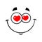 Smiling Love Cartoon Funny Face With Hearts Eyes Expression