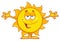 Smiling Loving Sun Cartoon Mascot Character With Open Arms For Hugging