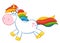 Smiling Magic Unicorn Cartoon Mascot Character Running