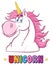 Smiling Magic Unicorn Head Classic Cartoon Character
