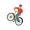 Smiling male bicyclist riding a bike, active lifestyle concept vector Illustrations on a white background