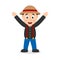 Smiling Male Farmer Cartoon Character