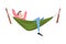 Smiling Male Lying in Hammock and Sleeping Vector Illustration