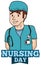 Smiling Male Nurse Commemorating International Nurses Day, Vector Illustration