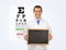 Smiling male optometrist