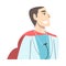 Smiling Man Doctor Superhero in Waving Cape, Confident Doctor Helping People, Healthcare and Safety Concept Cartoon