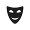 The smiling mask icon. Comedy and theater symbol. Flat