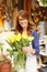 Smiling Mature Woman Florist Small Business Flower Shop Owner