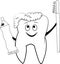 Smiling molar tooth sketch