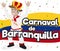 Smiling Momo King with Confetti in Barranquilla`s Carnival Celebration, Vector Illustration