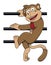 Smiling Monkey Climbing Iron Color Illustration