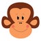 Smiling monkey face illustration vector