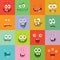 Smiling Monsters Set. Happy Germ Smile Characters