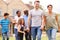 Smiling Multi-Generation Mixed Race Family In Garden At Home Together