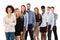 Smiling Multiracial College Students Standing In Row