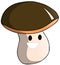 Smiling Mushroom cartoon isolated