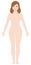 Smiling naked woman /nude body , silhouette , outline shape