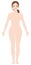 Smiling naked woman /nude body , silhouette , outline shape