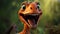 Smiling Orange Dinosaur In Unreal Engine Style
