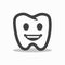 Smiling outline tooth icon. Modern design.