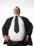 Smiling Overweight Businessman With Hands On Hips