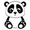Smiling panda cartoon character vector illustration