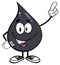 Smiling Petroleum Or Oil Drop Cartoon Character Holding Up An Idea Finger