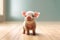 smiling piglet on a light background. Generative Ai