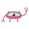 Smiling pink alien flat cartoon vector illustration