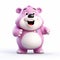 Smiling Pink Bear: A Playful 8k 3d Character Design