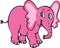Smiling pink elephant