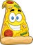 Smiling Pizza Slice Cartoon Character