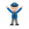 Smiling Policeman Cartoon Character